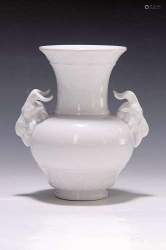 vase, KPM Berlin, 20th c., porcelain, embossed acanthus