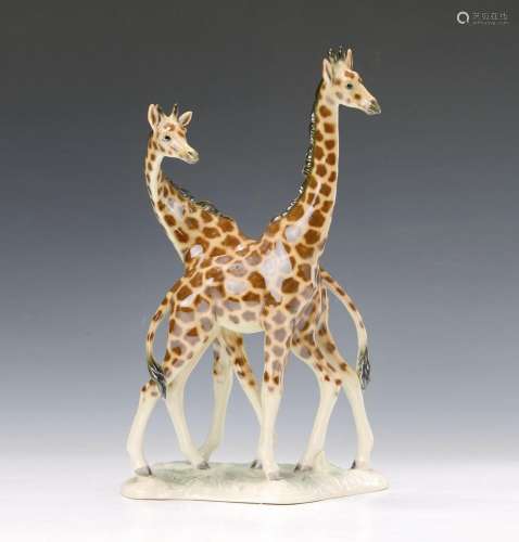 figure group, German, 1920/1930s, pair of Giraffes