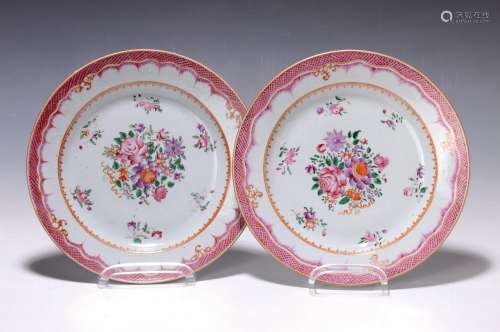 two plates, Compagnie of the Indes, around 1780-1810