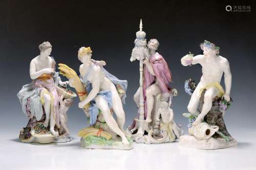 Four large porcelain figures, from the series 'The Four