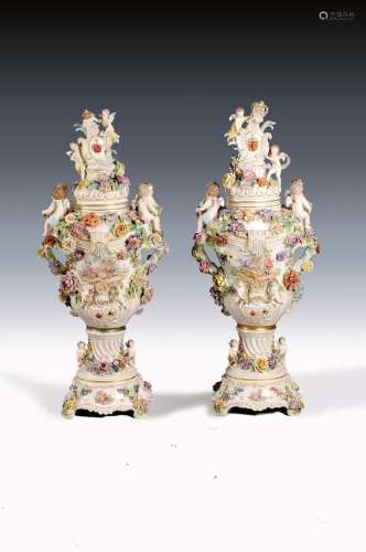 couple of monumentale splendid vases, Potschappel