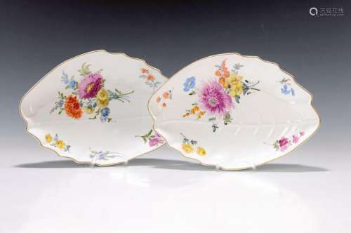 couple of leaf bowls, Meissen, Marcolini- period