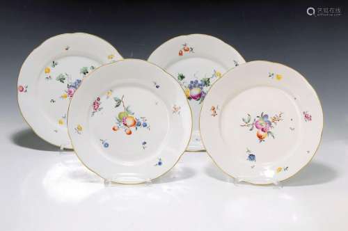 Four plates, Frankenthal, around 1776, porcelain