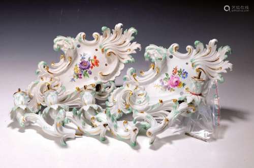 Pair of wall sconces, Meissen, Pfeiffer period
