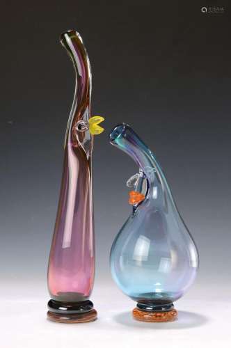 2 Skulpture vases, Kjell Engman (born in 1946), for