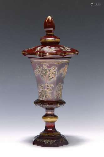 Biedermeier-goblet, Bohemia, around 1840, rubyglass