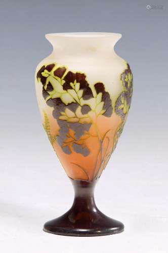 vase, Galle, around 1895-1900, colorless glass