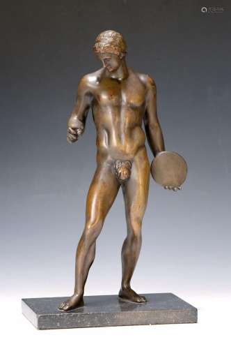 Sculpture of an antique discus thrower, German
