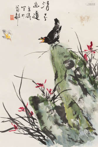 王雪涛（1903～1982） 清芬幽远 立轴 设色纸本