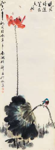 萧朗（1917～2010） 1978年作 晚风暗逸芰荷香 镜心 设色纸本