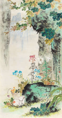萧朗（1917～2010） 1972年作 踏遍青山 镜心 设色纸本