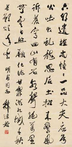 郭沫若（1892～1978） 行书“咏普照寺六朝松” 立轴 水墨纸本
