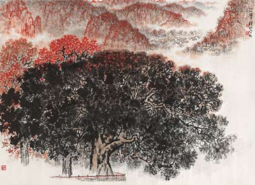 钱松岩（1899～1985） 三湾 镜心 设色纸本