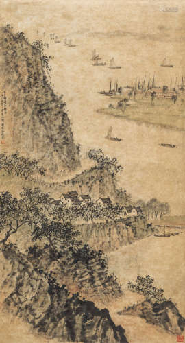 余彤甫（1897～1973） 1964年作 太湖渔村 镜心 水墨纸本