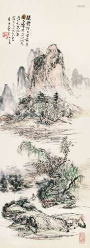 黄宾虹（1865-1955） 1949年作 峦影写江南 立轴 设色纸本