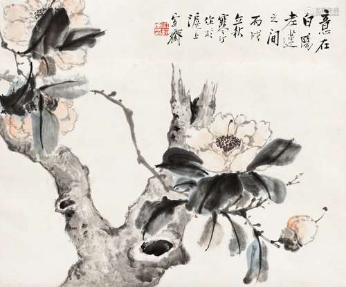 江寒汀（1903～1963） 1946年作 花开时节 立轴 设色纸本