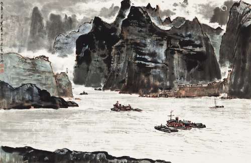 宗其香（1917～1999） 1961年作 长江三峡 镜框 设色纸本