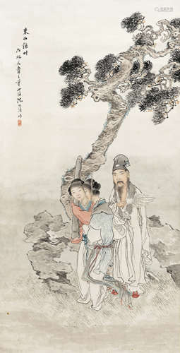 沈心海（1855～1941） 东山丝竹 镜心 设色纸本