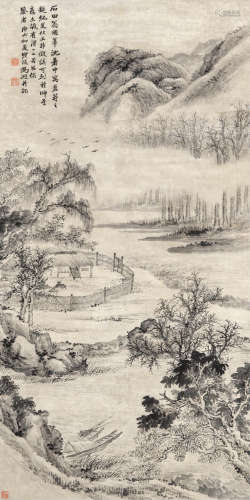 冯超然（1882～1954） 1910年作 仿石田翁笔意 立轴 水墨纸本