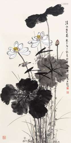 刘胜洋（b.1968） 2020年作 清水出芙蓉 镜心 设色纸本