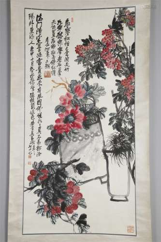 A Flowers$Plants Painting by Wu Changshuo.