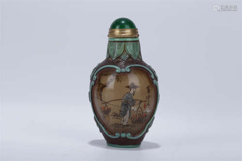 A Colored Glass Snuff Bottle.