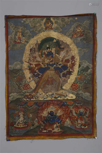 A Guhyasamaja Buddha Thangka.
