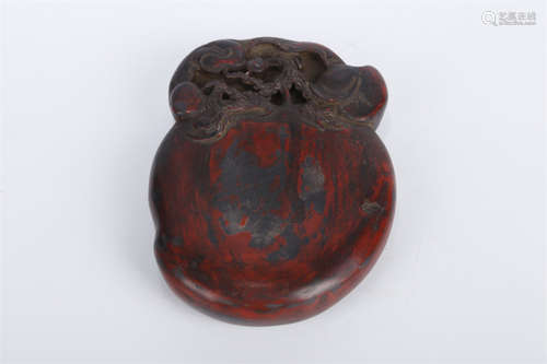 A Longevous Peach Shaped Duanzhou Inkstone.