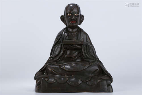 A Copper Guru Buddha Statue.