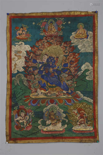 A Vajrapani Buddha Thangka.