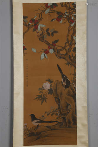 A Flowers and Birds Painting by Jiang Yanxi.