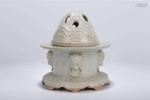 A Celeste Glazed Porcelain Incense Burner.