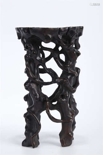 A Narra Root Carved Pedestal.