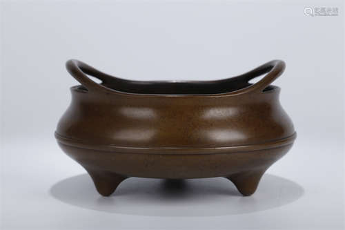 A Copper Censer with Bridge Shaped Ears.