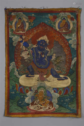 A Vajrapani Buddha Thangka.