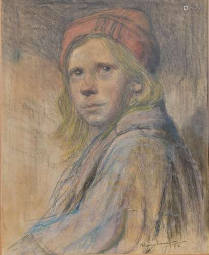 Nieuwenhoven, Willem van(1879-1973) Jongen met muts 1914