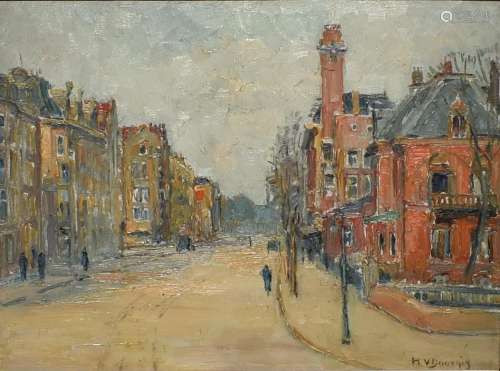 Heertje van Doornik (1880-1936) Gezicht op de Linaeusstraat
