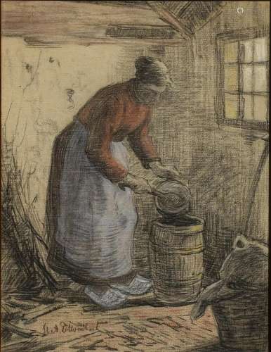Dievenbach, H.A. (1872-1946) Leegschrapen van de pan