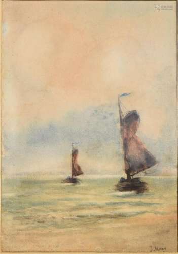 Maris, Jacob (1837-1899) Fisherships on the sea