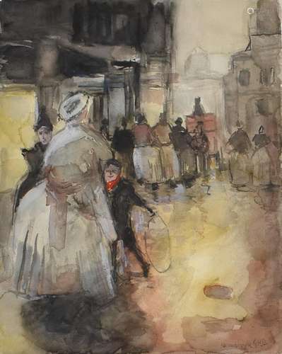 Breitner, G. H. (1857-1923) toegeschreven aan Wandelende fig...