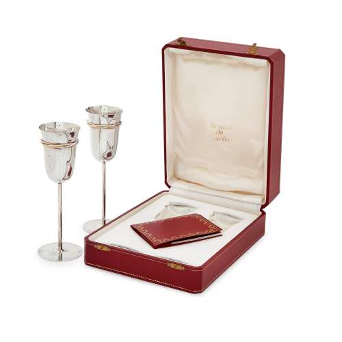 Cartier - Two silver 925 flutes, with box, Cartier