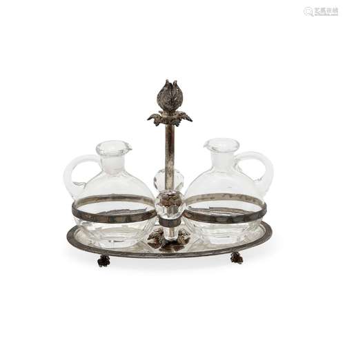 Gianmaria Buccellati - A silver oil and vinegar service, cry...