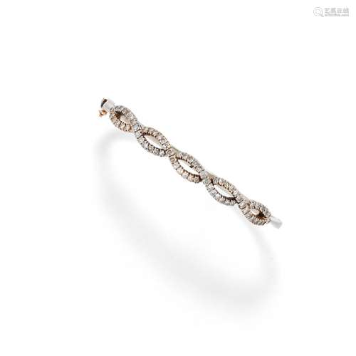 A 18K two color gold an diamond bracelet