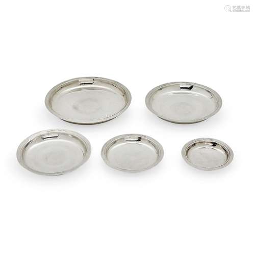 Cleto Munari - Five silver plates, Cleto Munari