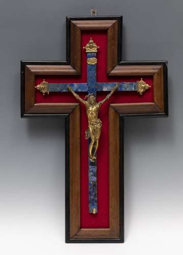 Crucified Christ; Spanish School; XVIII century. Gilded bron...