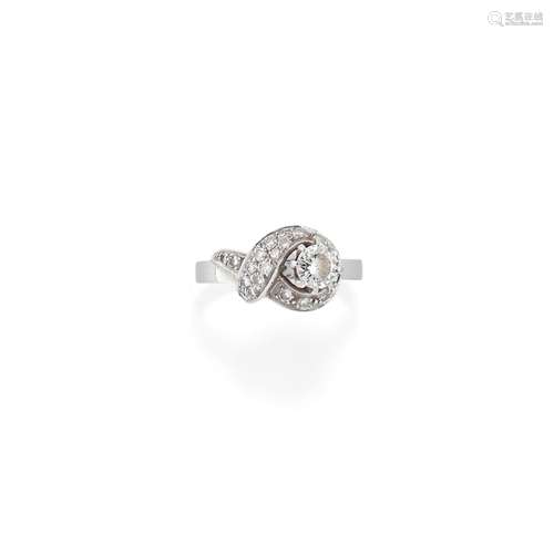 A 18K white gold and diamond ring