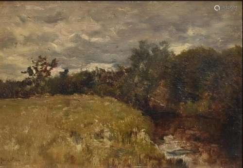 Essen, Jan van (1854-1936 Landschap met sloot