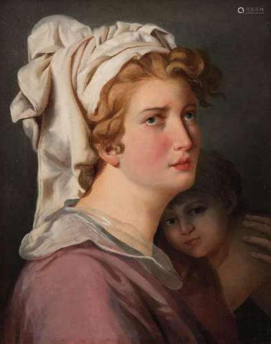 French school, pps. XIX century. "Portrait of a lady wi...