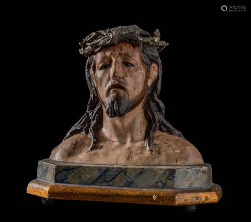 Bust of Christ; Andalusian School; late seventeenth century....