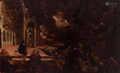 Dutch school; 17th century. "Apocalypse." Oil on c...